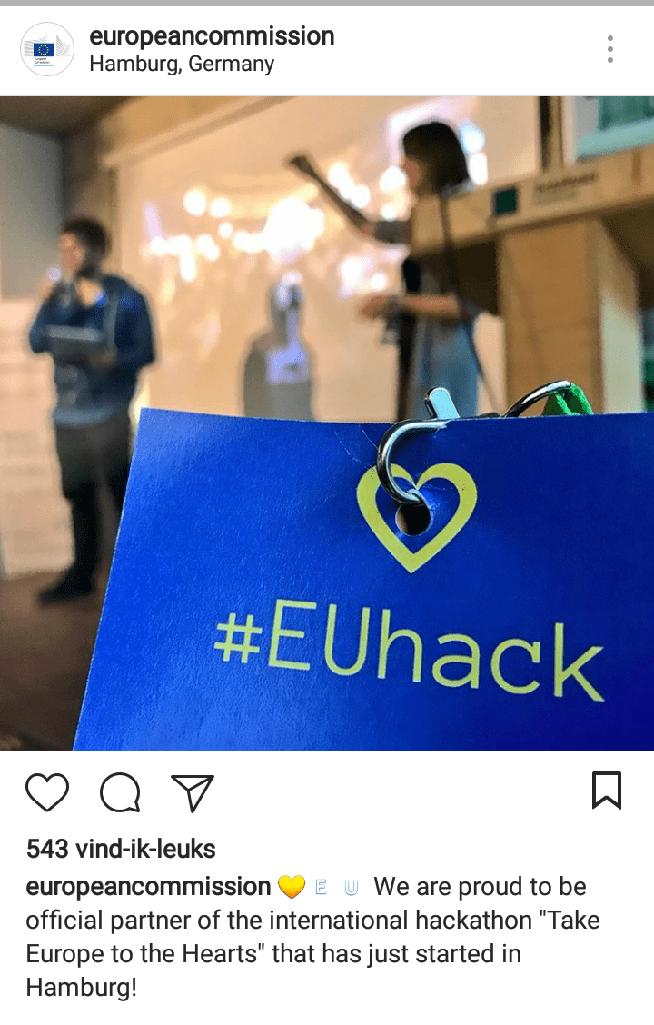 European Commission Instagram Post EuroHack
